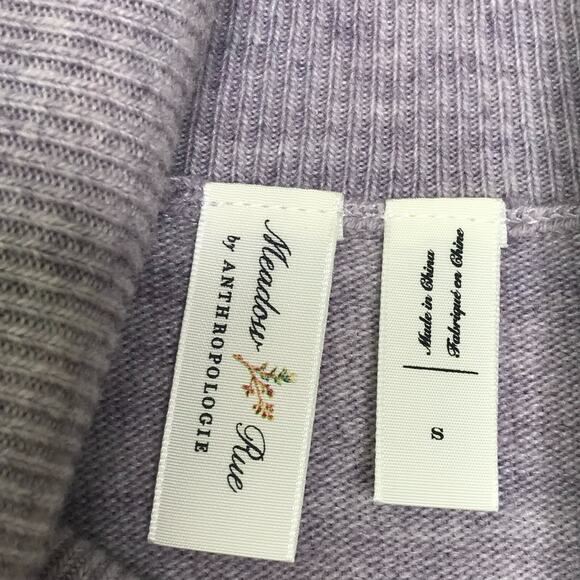 Meadow Rue by Anthropologie Agatha Turtleneck Sweater Womens Small Lilac Raglan - Picture 6 of 10